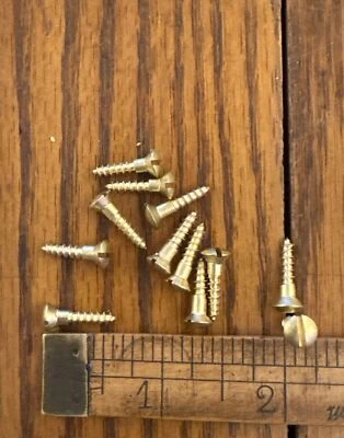 "Tornillos para madera #6 X 5/8"" cabeza ovalada ranurada latón macizo envío gratuito" Foto 1 de 2