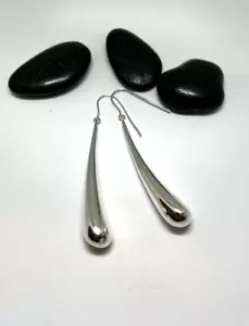 RLM Studio 925 long tear drop dangle earrings Sterling silver Robert Lee Morris - Picture 1 of 10