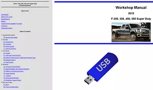 2015 Ford F250 F350 Truck Shop Service Repair Manual XL XLT King Ranch on USB - Picture 1 of 4