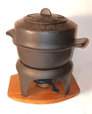 Fondue fonte vintage art décoratif ancien design faitout marmite - Photo 1/4