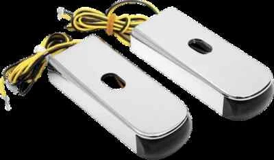 AA Chrome Fender Strut Smoke LED Marker Lights Harley Dyna Switchback 12 - Image 1 of 3