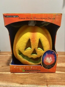 Vtg Halloween 2002 Trendmasters Fibre Optic Pumpkin Color Changing Jack O Latern - Picture 1 of 12
