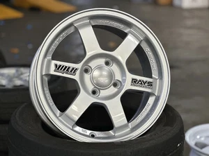 New 15x6.5 ET40 D1 TE37 OG Design (4 Wheel) 4x100 fit HONDA TOYOTA MAZDA Silver - Picture 1 of 11
