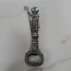 Old Wise Man With Staff & Book Bottle Opener Vintage Sterling Silver?? Brass??
