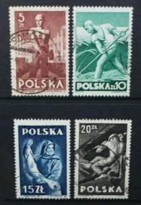 POLAND 1947 Occupations Workers. Set of 4. Fine USED CTO. SG596/599. - Picture 1 of 1