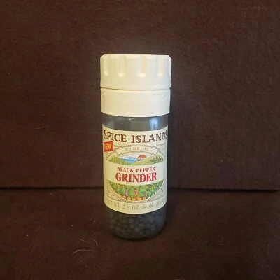 Vintage SPICE ISLANDS Glass Jar Black Pepper With Grinder. 1980s 1990s - Image 1 of 4