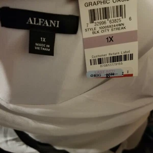 Alfani PLUS SIZE Striped Layered Blouse Tunic Shirt NWT 1X #1100 - Picture 1 of 4