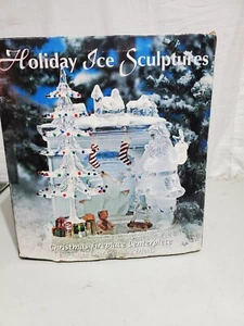 Holiday Ice Sculptures 2003 Christmas Fireplace Centerpiece used lot#2204 - Picture 1 of 6