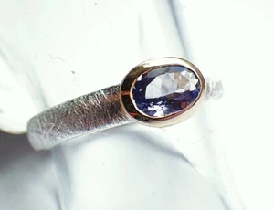 SCHMUCK-STCK RING TANSANIT Silber FACETTEN 18 58 17 54 mattiert polier vergoldet - Bild 1 von 5