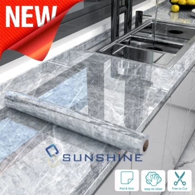 Papel tapiz de mármol de vinilo de 9,8 pies autoadhesivo envoltura de gabinete de encimera de cocina Foto 1 de 4