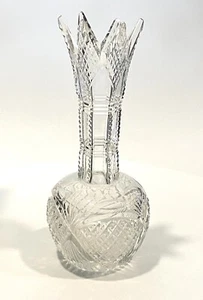 Rare Antique American Brilliant Period Cut Glass Crystal Bud Vase ABP w/damage - Picture 1 of 6