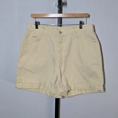 Vintage Riders Womens Mom Shorts Size 16 Pale Yellow Denim High Rise - Image 1 of 3