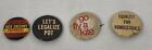Metal Political Button Pin Lot Of 4 - Vintage, Ca 1970