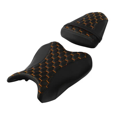 Driver Rider &Passenger Seat Fit For Yamaha YZFR6 YZF-R6 2006-2007 Black Orange - Image 1 of 4