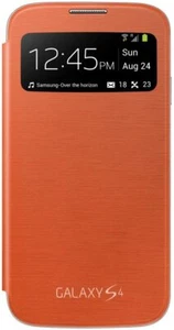 Samsung Galaxy S4 S-View Flip Cover Folio Case (Orange) - Picture 1 of 5