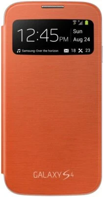 Samsung Galaxy S4 S-View Flip Cover Folio Case (Orange) - Image 1 of 4