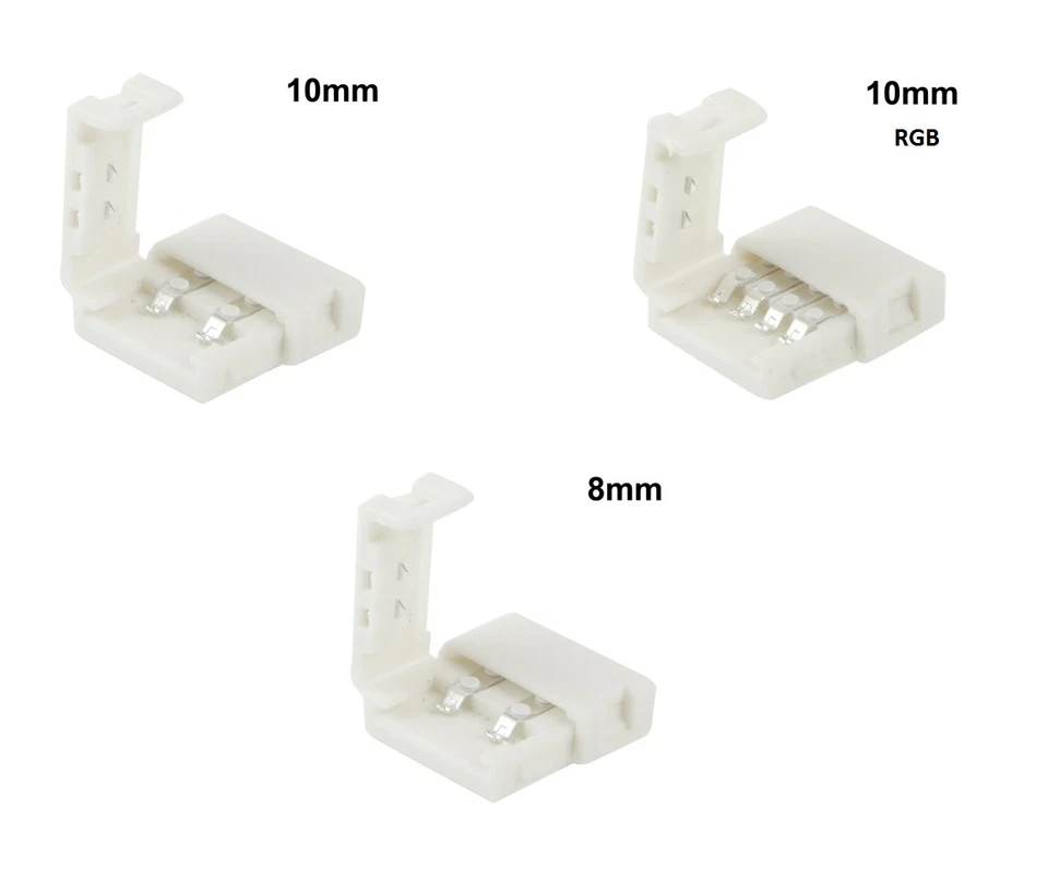 2 CONNETTORE STRISCIA LED 10mm 8mm 5050 3528 RGB chiudere bobina unire collegare - Immagine 1 di 1