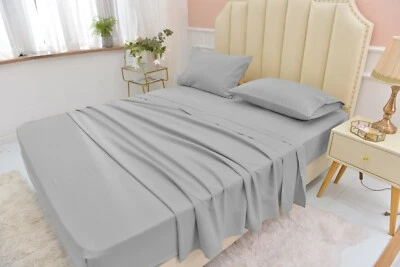 California King Size Bamboo Sheets Set Softer than Egyptian Cotton Deep Pockets - Image 1 of 4