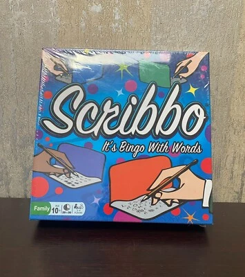 BINGO WITH WORDS SCRIBBO FAMILY GAME 2-4 PLAYERS AGE 10+ NEW SEALED - Image 1 of 3