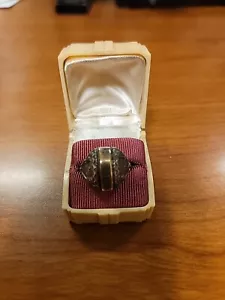 Antique 10k Yellow Gold With Sterling Silver Ring Size. 8 - Picture 1 of 12