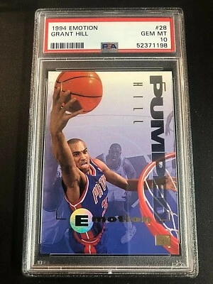 Tarjeta de novato Grant Hill 1994 Skybox Emotion #28 PSA 10 GEMA COMO NUEVA Pistons Salón de la fama Foto 1 de 2