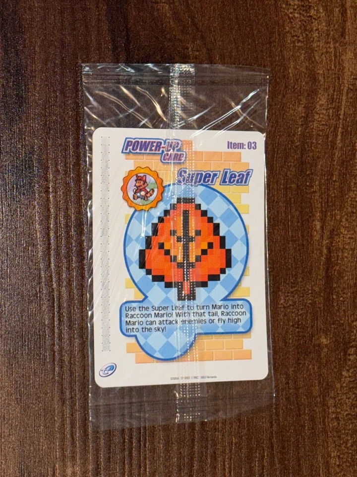 Power Up Card Super Leaf Mario 3 E Level Nintendo Gameboy Advance Only NEW - Image 1 of 1