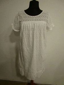 C&A Kleid Kurzarm Blumen Stickerei weiß Gr.48 (P220-32) - Bild 1 von 5