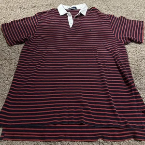 Polo Ralph Lauren Polo Shirt Mens X-Large XL Short Sleeve Blue Red Stripes - Picture 1 of 6