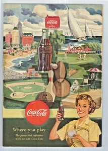 Original 1950 Cola Where You Play Sports Print Anzeige 10x7 - Bild 1 von 1