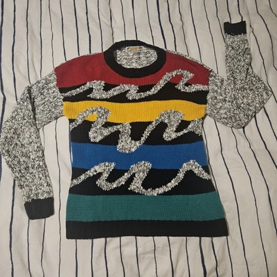 Suéter Retro Arco Iris Crew Años 80 Tejido M Boho Y2k Trendy Just Cristina Usado en Excelente Condición Foto 1 de 4