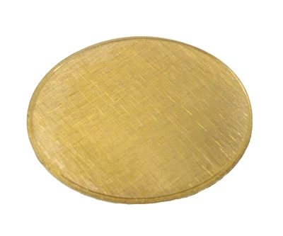 Broche CeeTee folheado a ouro oval florentino gravável sólido 35 x 28,4 mm - Imagem 1 de 4