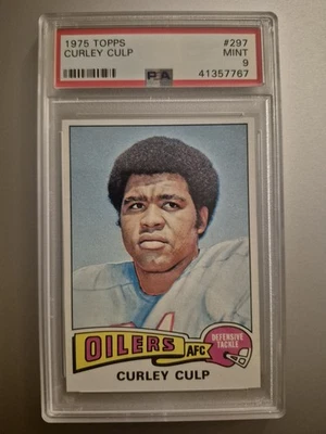 1975 Topps, PSA 9, CURLEY CULP, #297, Houston Oilers, PSA 9, MINT, HOF - Image 1 of 2