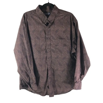 Camisa Roundtree & Yorke Para Hombres Abotonada Bolsillo en el Pecho Algodón Cachemira Marrón XL Foto 1 de 4