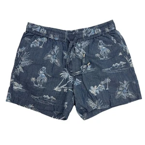 Tommy Bahama Linen Blend Shorts Women’s Size XS Chambray Hawaiian Hula Girl NEW - Picture 1 of 7