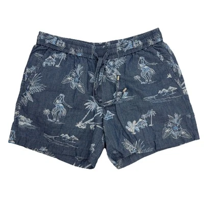 Tommy Bahama льняная смесь шорты женщин размер XS Chambray гавайский Хула девочка новый - Изображение 1 из 4