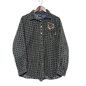 Vintage Disney Winnie the Pooh Tigger Corduroy Button Down Shirt Size L Casual - Picture 1 of 8