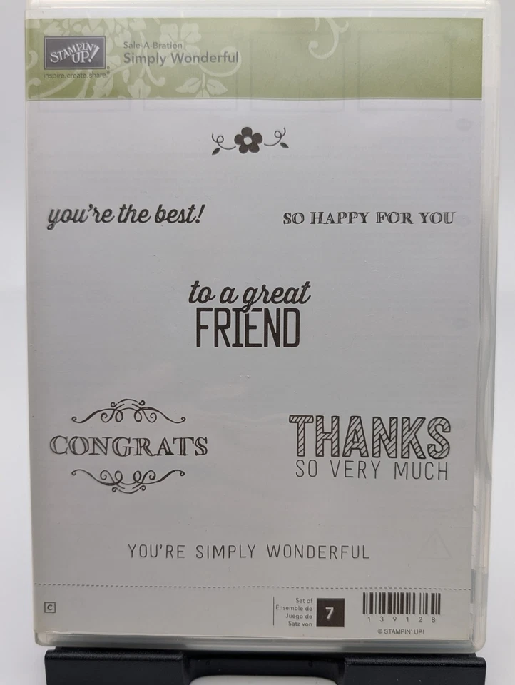 Stampin' up Simply Wonderful 139128 Stamp Set Thanks