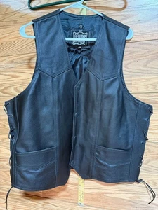 Damen Motorradweste schwarz Leder mit Lady Rider Rosen Größe 46 Spitze seitlich - Bild 1 von 8