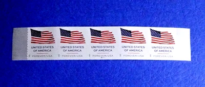 US 6019 U.S. FLAG (2025) PLATE# COIL STRPE OF 5 (F) STAMPS BCA MNH/SA PNC-5!! - Image 1 of 2