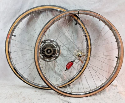 Schwinn Approved 27" Road Wheel Set Freewheel AV High Flange QR 36S 5 Speed Cafe - Image 1 of 4