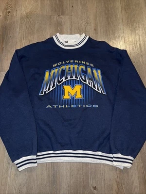 Sudadera De Colección Años 90 Michigan Wolverines Cuello Redondo Para Hombre Talla Grande ProPlayer Foto 1 de 4