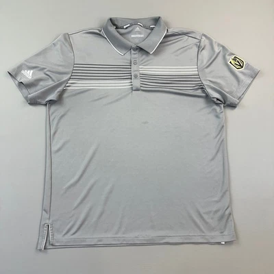 Рубашка поло Vegas Golden Knights мужская большая серая Adidas гольф в полоску вышитая - Изображение 1 из 4