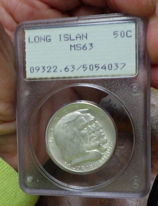 1924 Long Island Commemorative Silver Half Dollar 50C MS63 C2 - Image 1 of 4