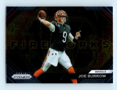 Joe Burrow (Silver Chrome) 2023 Panini Prizm Fireworks #F-8 Cincinnati Bengals - Image 1 of 2