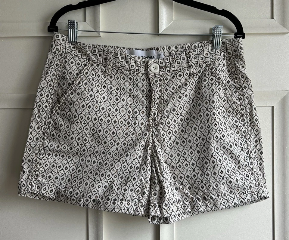 Shorts feminino Sonoma 8 multicolorido cintura baixa algemado bolso chino frente plana - Imagem 1 de 4