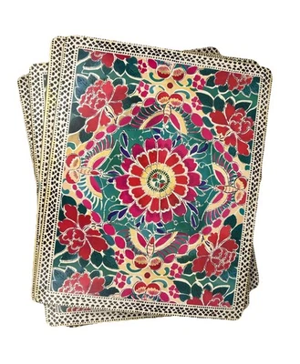 Pottery Barn Set of 4 Floral Cork Back Placemats Hard Mats -Used For Craft Table - Image 1 of 4