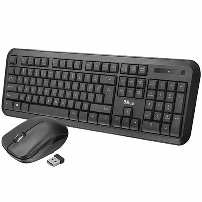 Wireless Keyboard Mouse Kit Ergonomic Trust Nova Multimedia - Image 1 of 4