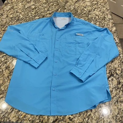 NUEVO SIN ETIQUETAS Columbia PFG Camisa de Pesca Manga Larga Abotonada Azul Ventilada Para Hombre ¡Talla L! Foto 1 de 4