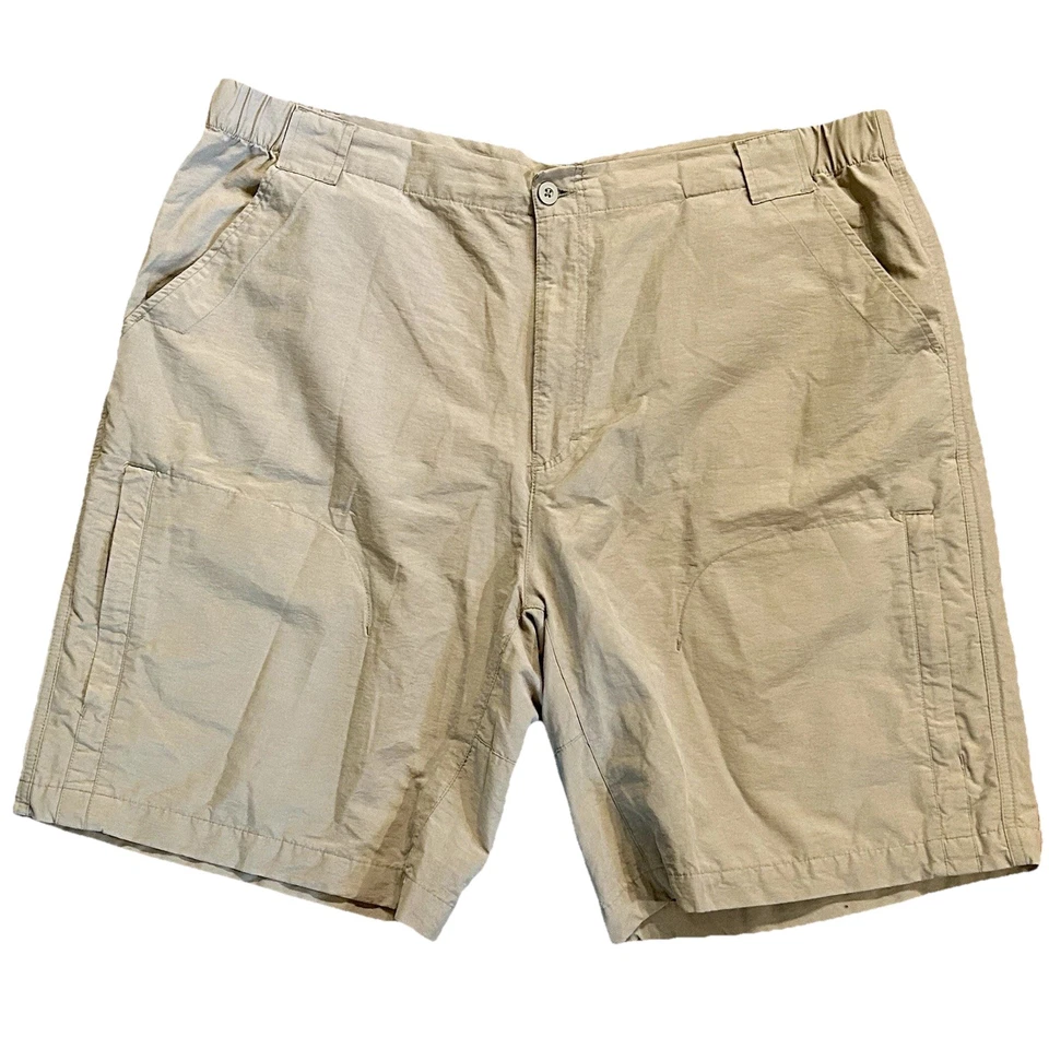 Pantalones Cortos de Senderismo WOOLRICH~Hombre 38 X 9”~Caqui~Bolsillos con Cremallera~Algodón/Nylon~Secado Rápido Foto 1 de 4