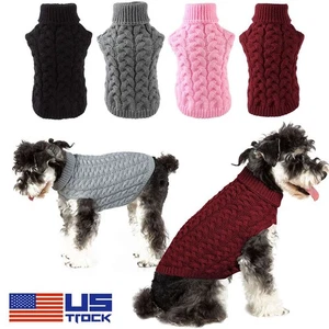 Pet Puppy Dog Cat Warm Sweater Vest Knitted Clothes Winter Coat Apparel Clothes - Picture 1 of 16